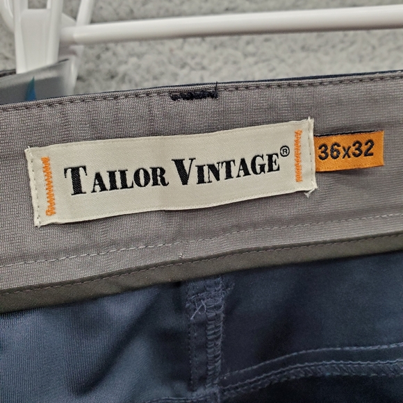 Tailor Vintage Performance Tech Pants Mens 36x32 Navy Stretch Canaan Slim NWT - Picture 3 of 16